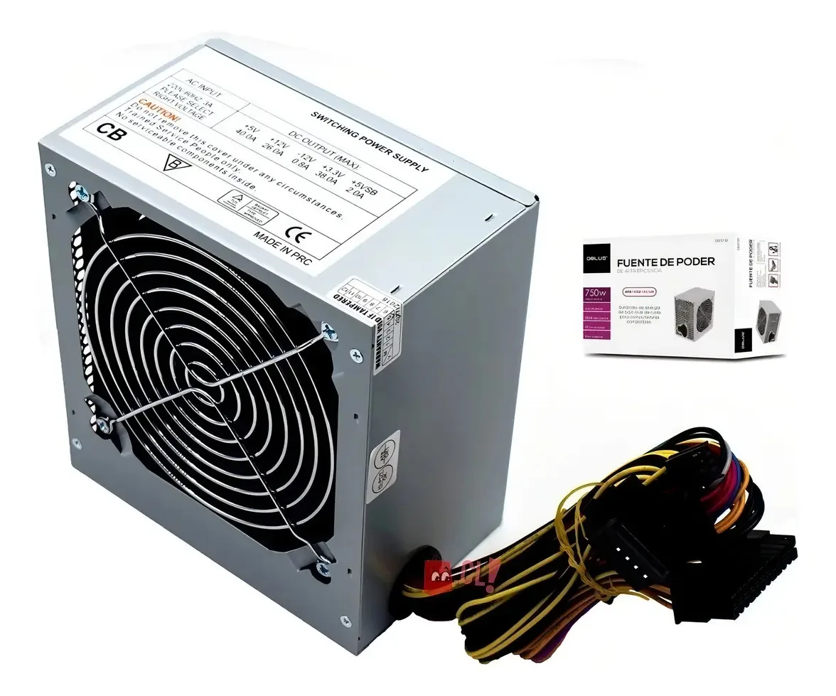 Fonte de alimentação de 750w com cabo de alimentação Dblue, cor branca