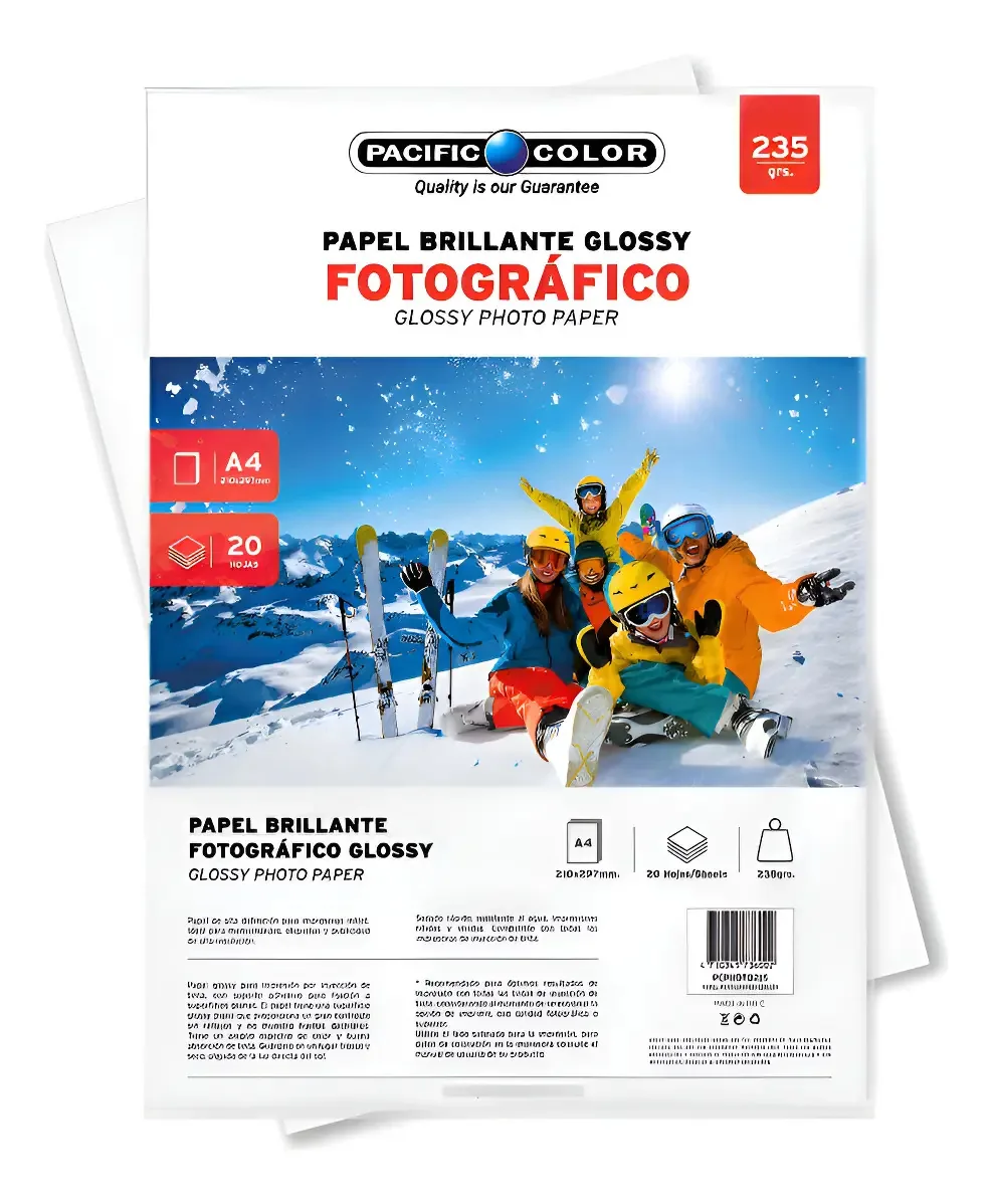 Papel fotográfico branco A4 brilhante
