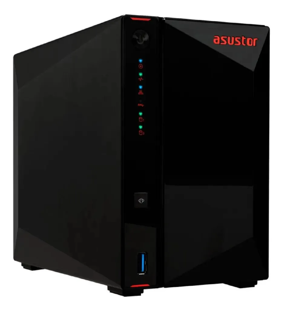 Storage As5402t Asustor Nas 2 Baias Sata 4 Slots Nvme Preto