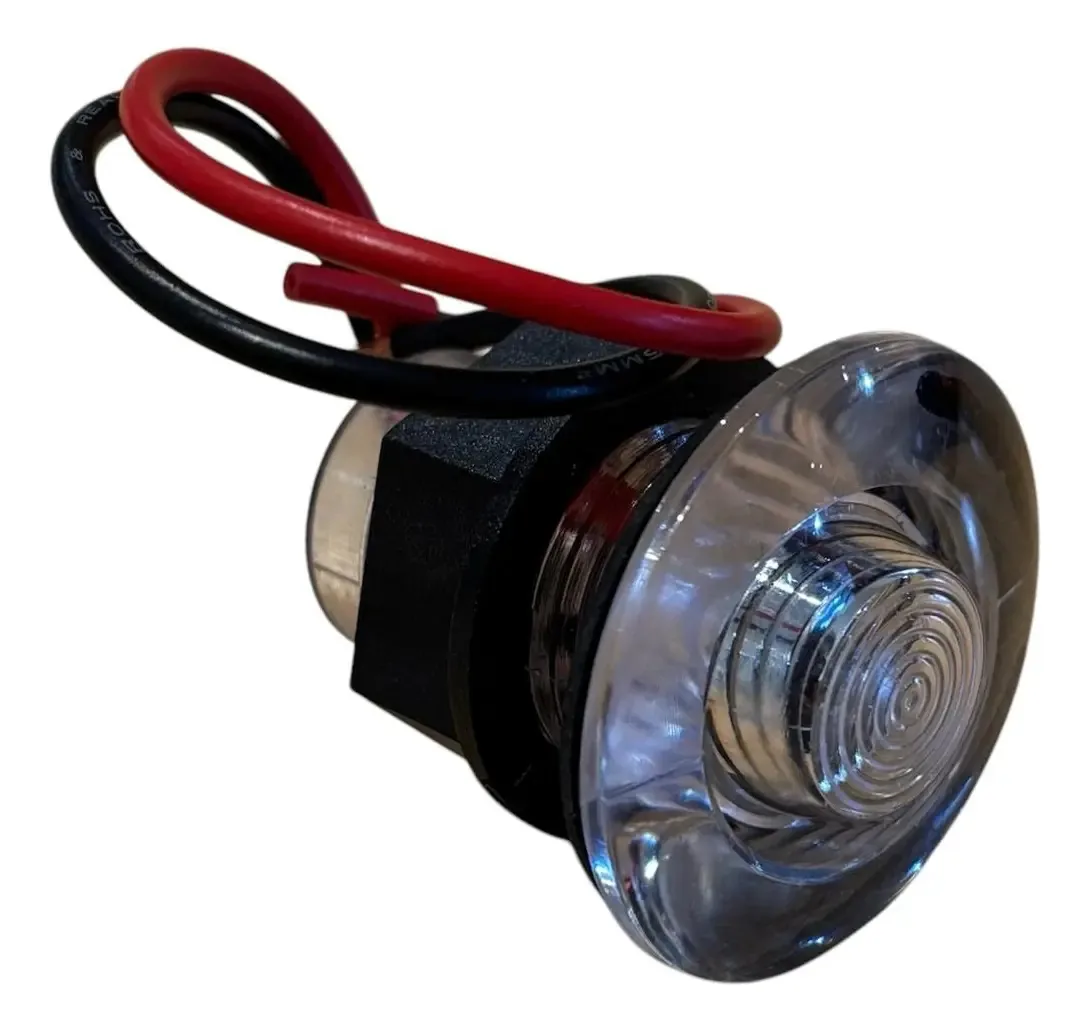 Luz LED redonda de cortesia náutica para motorhomes, luz branca quente