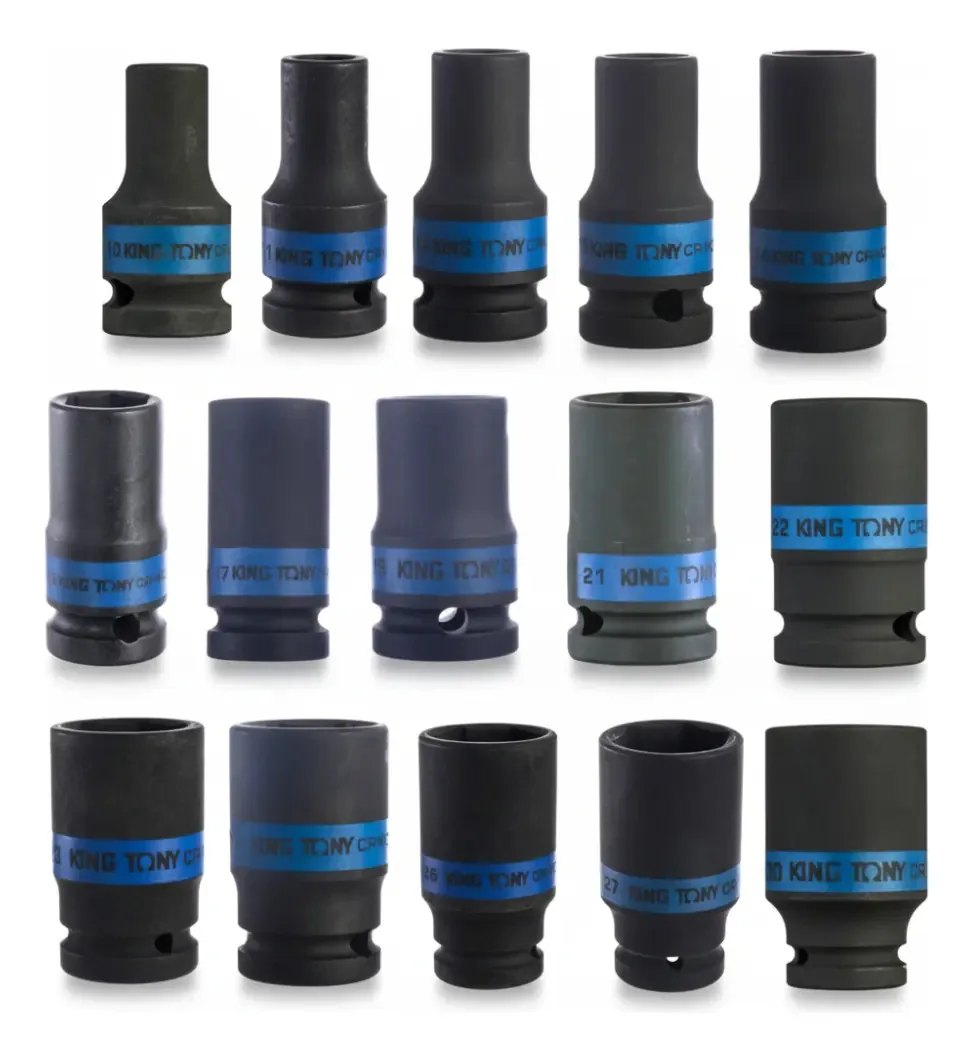Jogo Soquete De Impacto Longo King Tony 1/2 10 A 30mm Preto