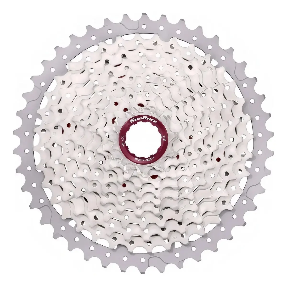 Cassete Catraca Sunrace Mx8 11v 11-42d Prata / Vermelho 401g