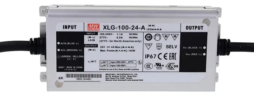 Mean Well XLG-100-24-a Tensão constante de 96W + Driver de LED de corrente constante XLG-100 24V 4A