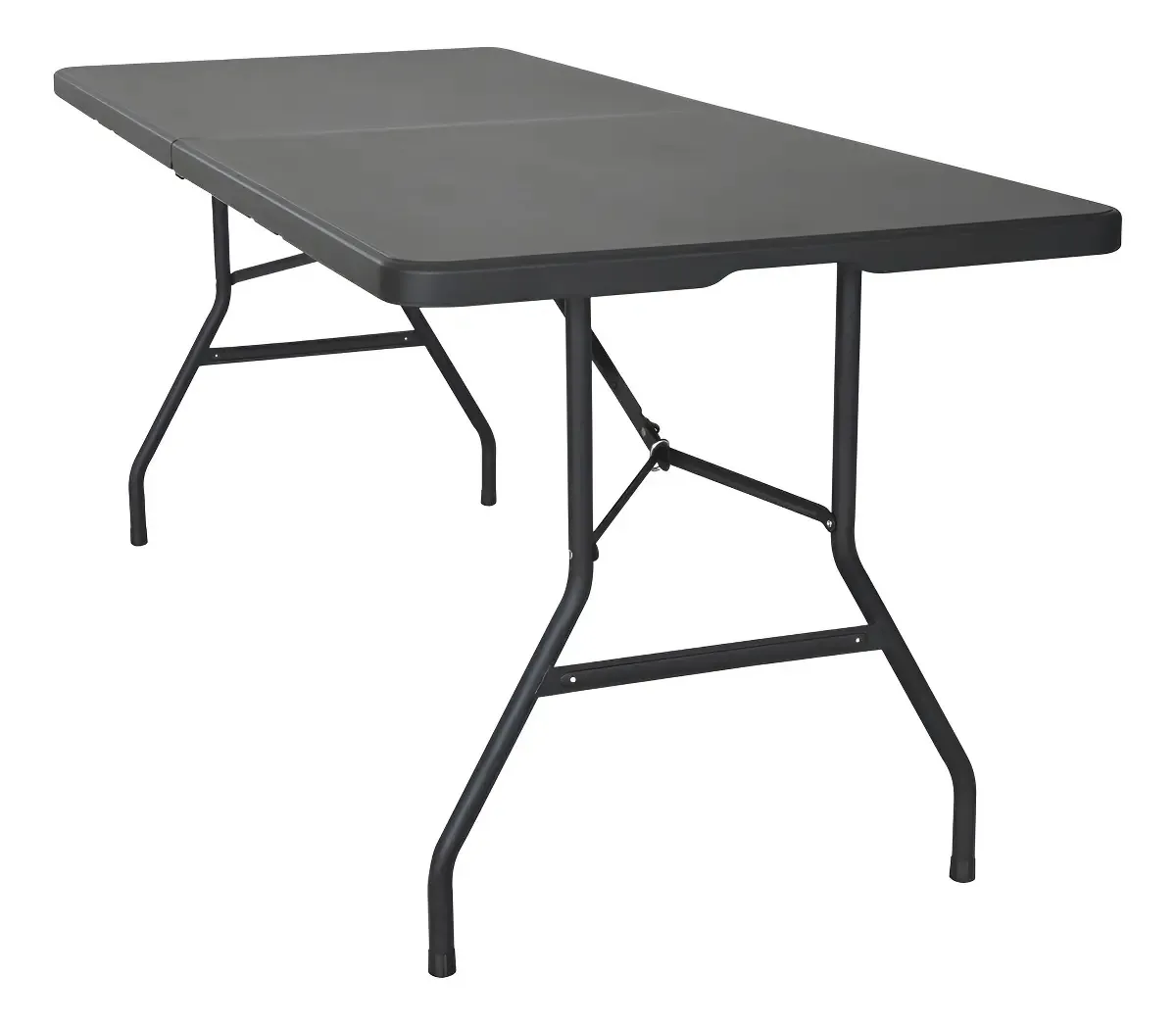 Mesa Dobrável Portátil Plicosa 180cm Preta para Jardim Camping
