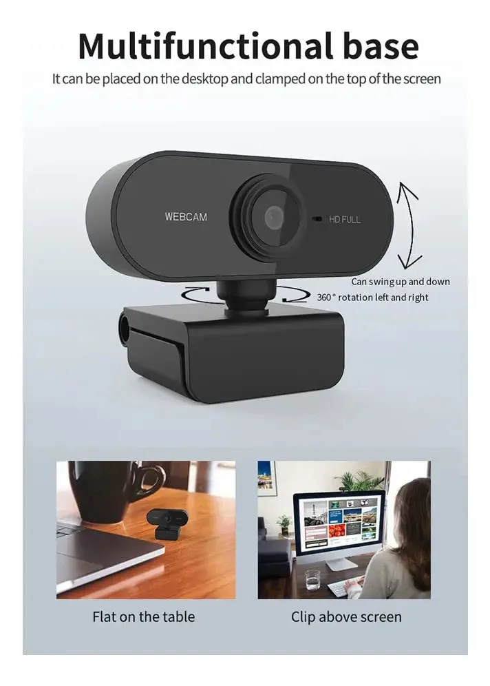 Webcam Lizusidtsy 1080p com microfone, webcam HD, câmera USB para PC, laptop, zoom, Skype, Facetime, Windows, Linux, 500346359