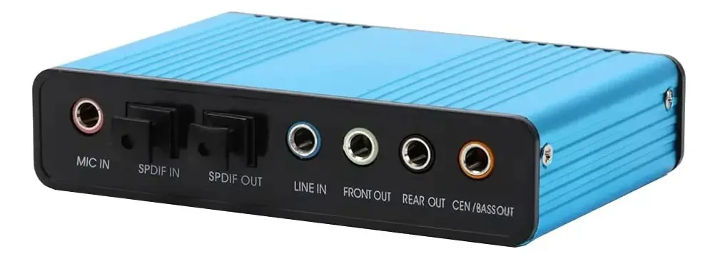 Placa De Som Sanchezeo, Placa De Som Externa De 6 Canais Usb 2.0 Externa 7.1 5.1 Som Surround Óptico S/pdif Adaptador De Placa De Som