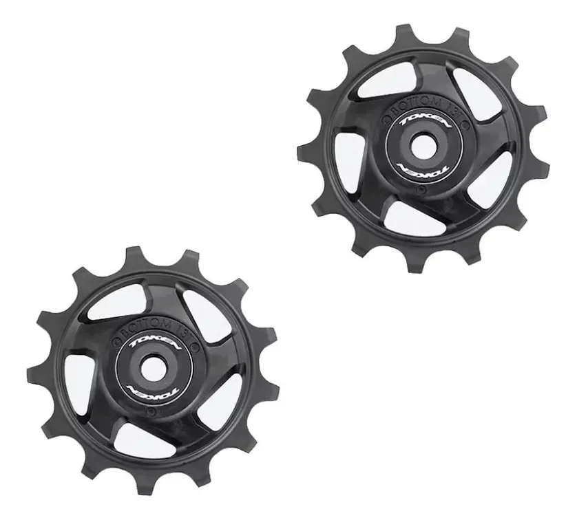 Par Roldanas Token 12v Mtb Shimano Rolamento Premium Preto Longo