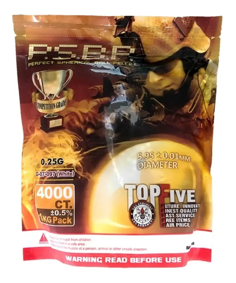 Pellet de 6 mm G&g Bbs Airsoft Psbp 0,25 Grs Bolsa X 4000