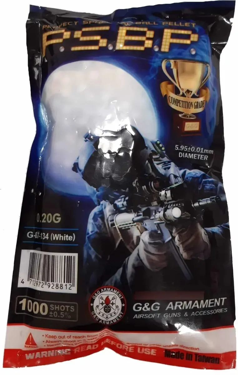 Bolsa G&g Bbs Airsoft Psbp de 6 mm de 0,20 gramas X 1000