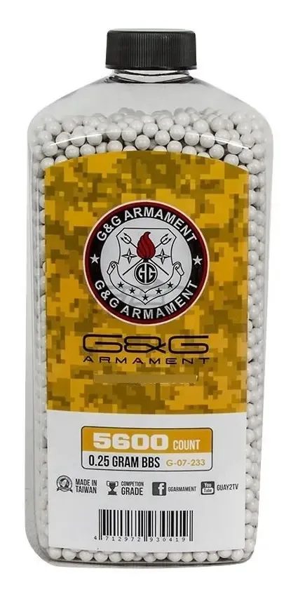 Pellet G&g Bbs Airsoft Psbp 0,25 Grs de 0,25 Grs em garrafa X 5600