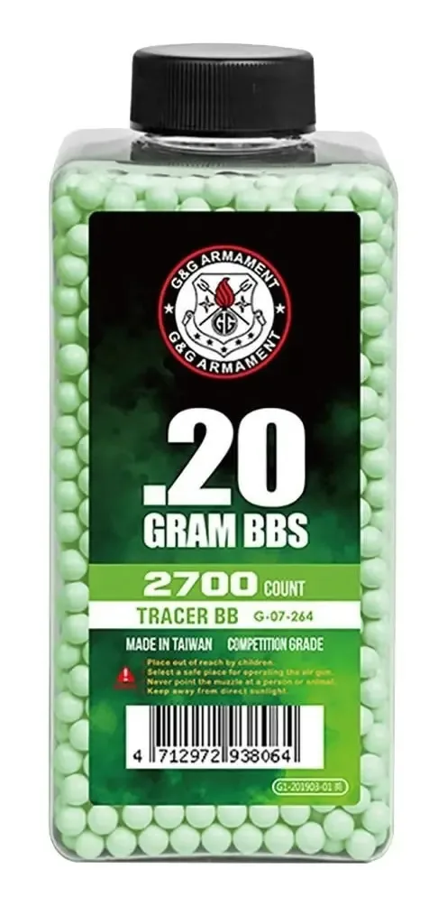 Garrafa cinza Tracer Bbs de 6 mm G&g Airsoft Pellets 0,20 x 2700