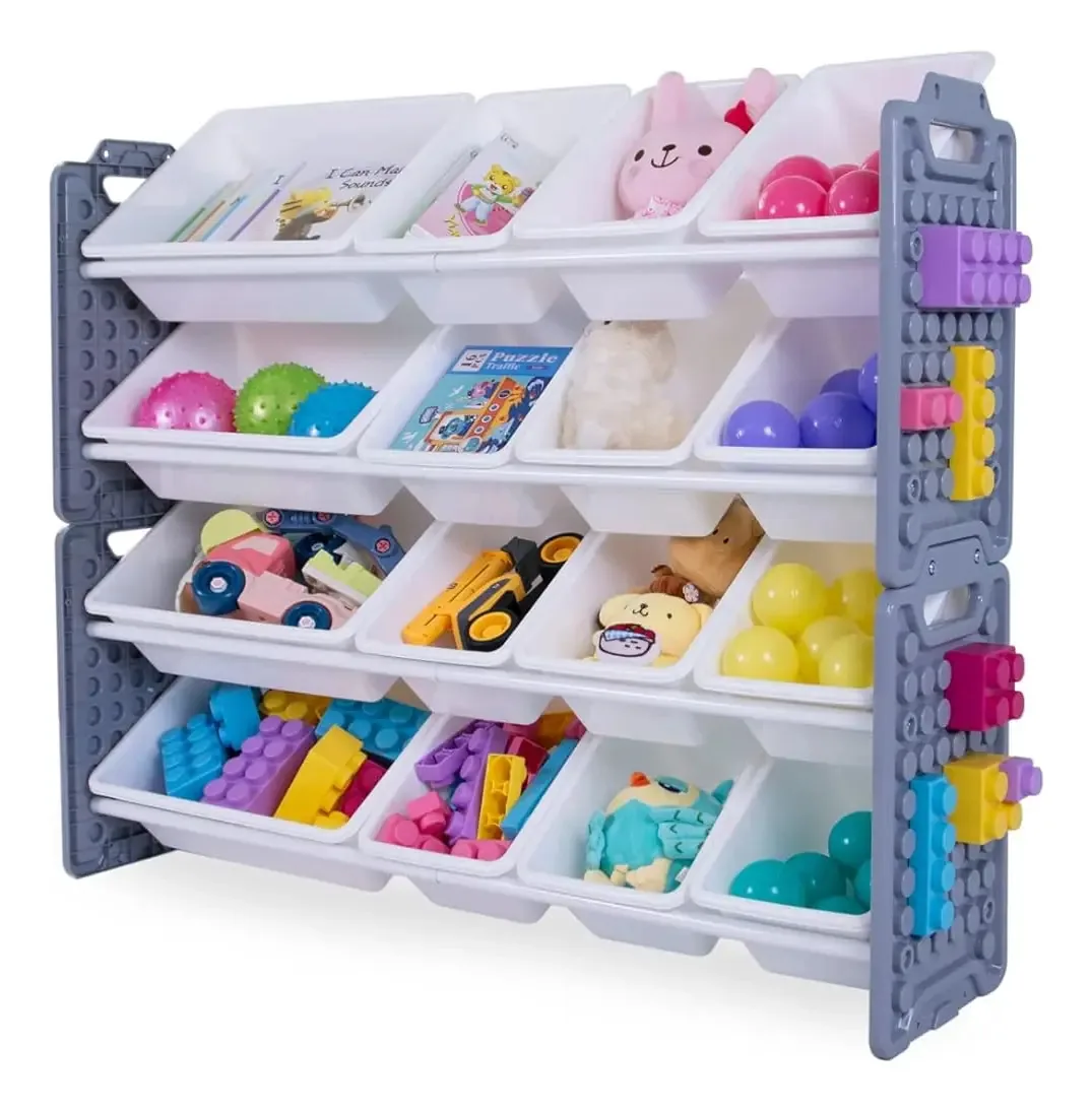 Organizador de brinquedos Almac Uniplay com 16 recipientes