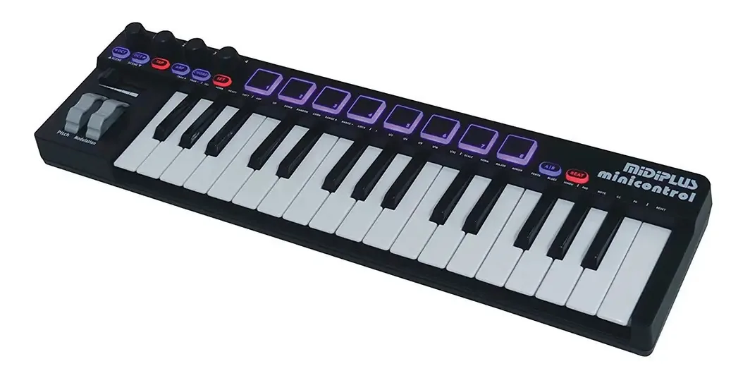 Teclado Midi Usb Midiplus Minicontrol 32 teclas 8 pads completos