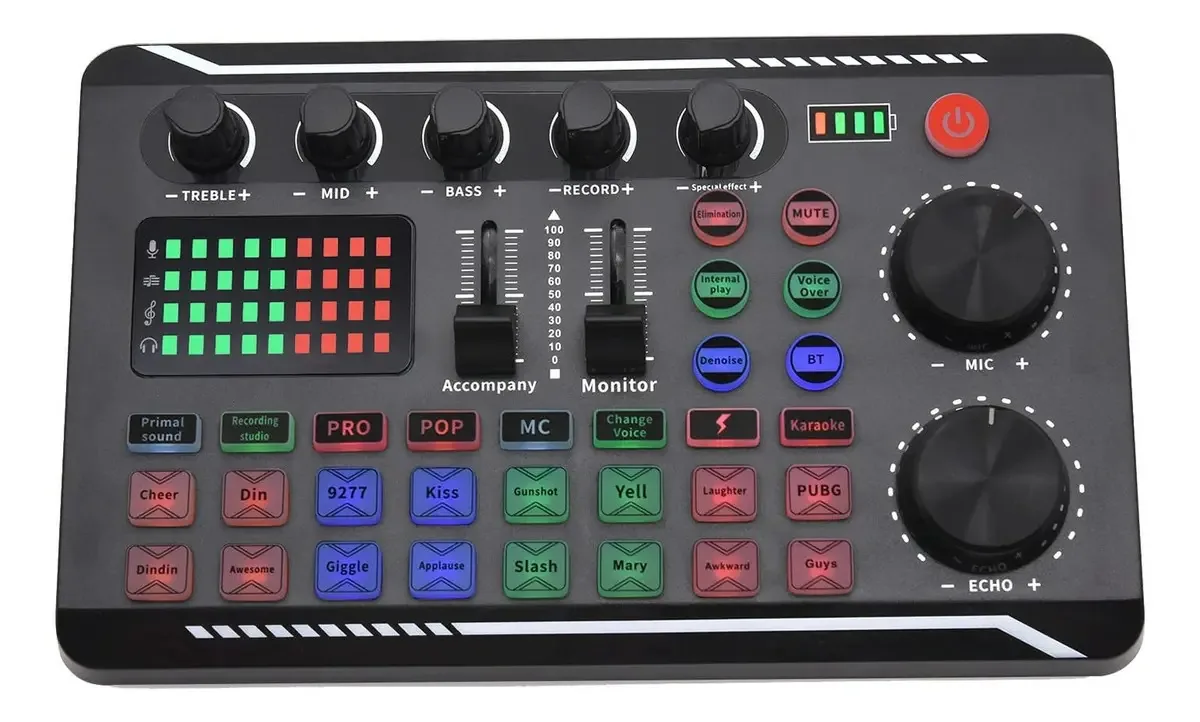 Gzshunli Placa de Som Microfone Mixer de Som Placa de Som Amplificador de Console de Mixagem de Áudio Amplificador de Música Equipamento de DJ