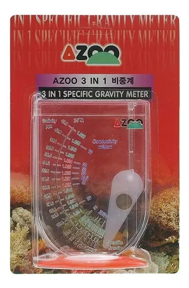 Densímetro Analógico Acrílico Azoo 3 In 1 para Aquários Marinhos