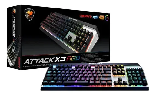 Teclado Mecãnico Cougar Attackx3 Rgb Alumínio Switch Azul