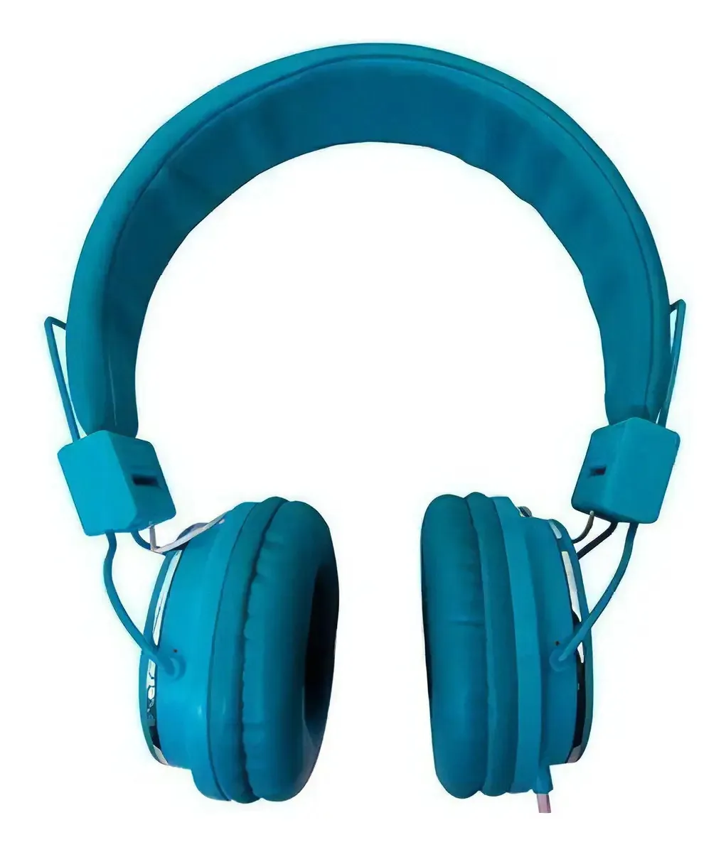 Fone Ouvido Stereo Multimídia Com Microfone Leve Confortável Cor Azul