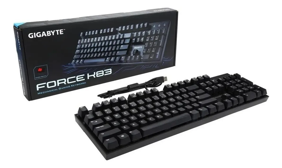 Teclado mecânico Gigabyte Force K83 Cherry Mx Pc Gamer Teclado preto em espanhol