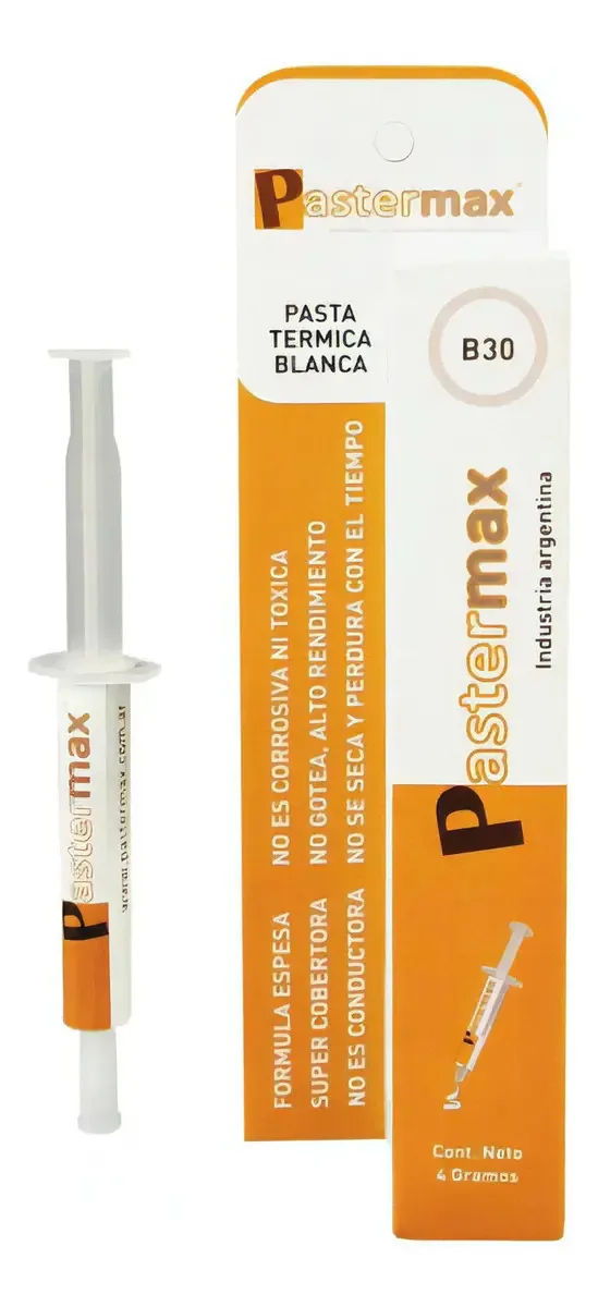 Seringa de pasta térmica com graxa de silicone branca Pastermax B30