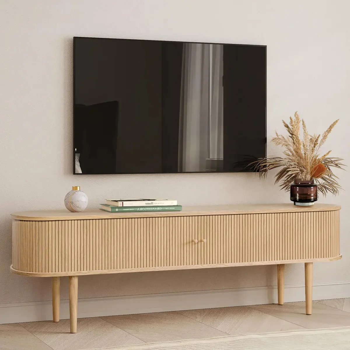 Suporte de TV Wermo de 75 polegadas com armazenamento e suporte