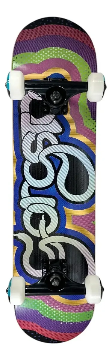 Skate preto totalmente armado Gangsta Kid Curved 7.25