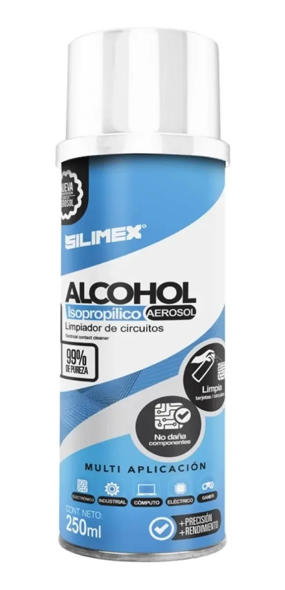 Silimex 250 ml de aerossol de álcool isopropílico com 99% de pureza