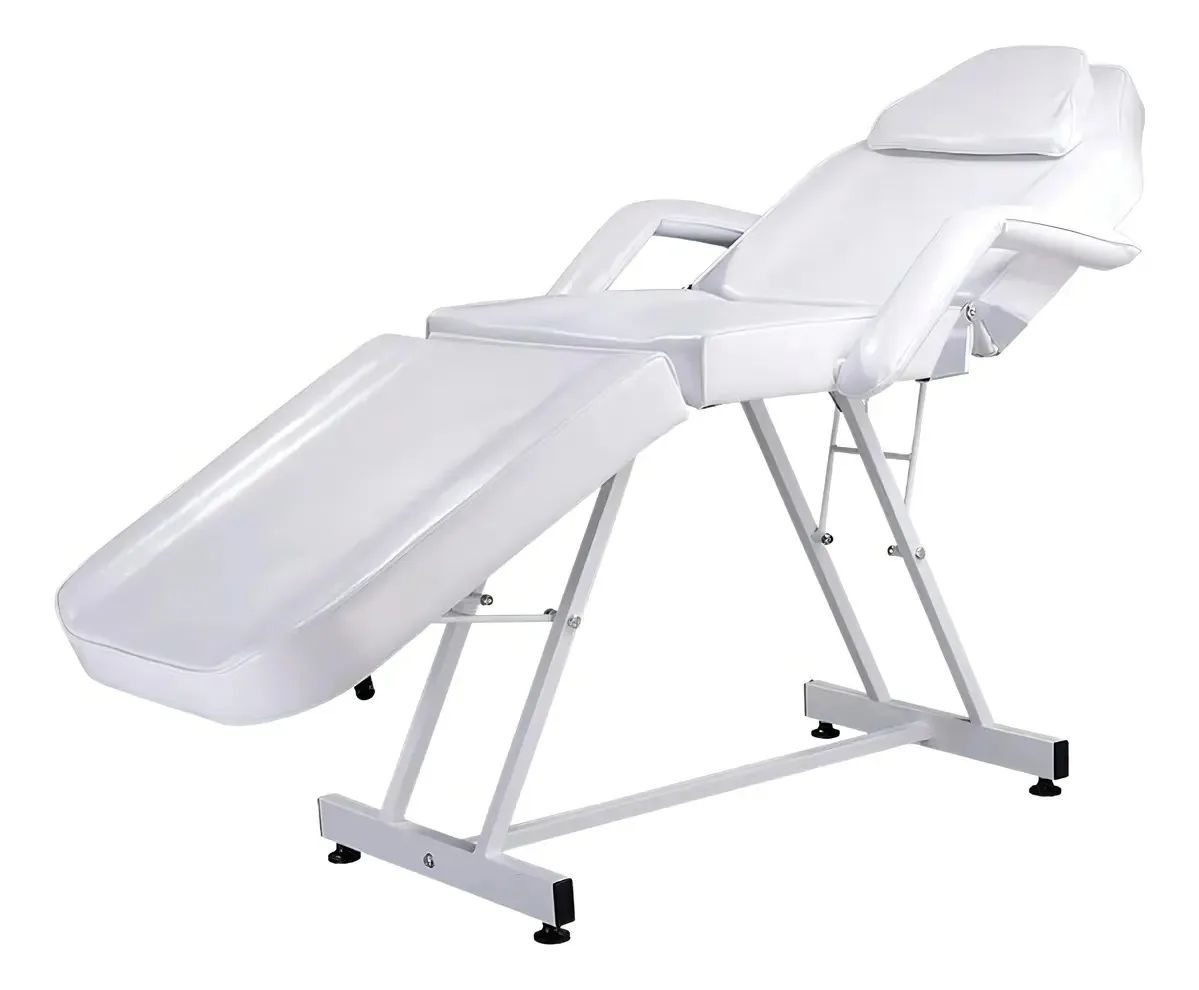 Cama reclinável para massagens, depilação e tatuagem - branca - branca
