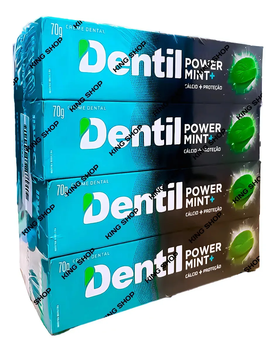 Creme Dental Dentil Powermint Sem Flúor Kit C/ 4 70gr