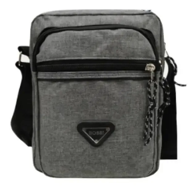 Bolsa de ombro Bossi para homens, bolsa de ombro cinza escuro