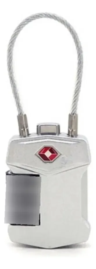 Cadeado Tsa para bolsas e malas - gravata prateada