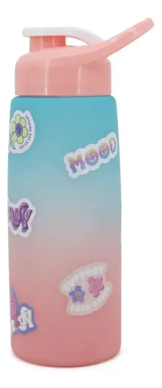 Garrafa de água moderna com adesivos para decorar o bacalhau 17394 rosa