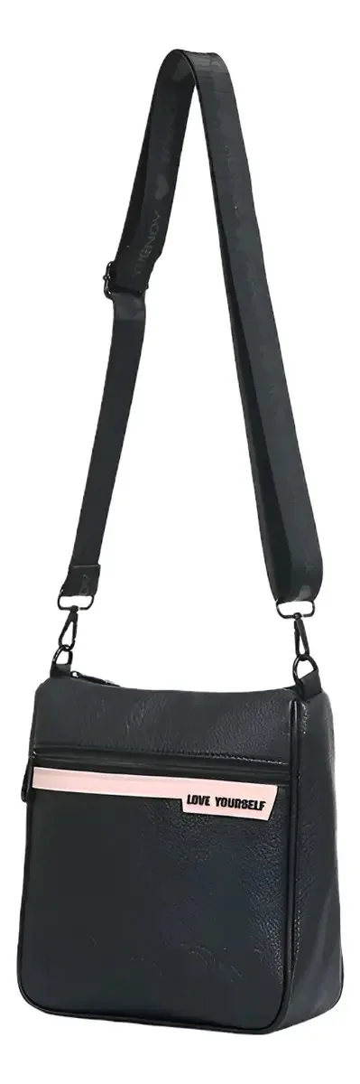 Bolsa de ombro, carteira, moderna, couro sintético feminino, acabamento em hardware, cor de níquel, alça de ombro preta, alça de ombro preta, design de tecido liso