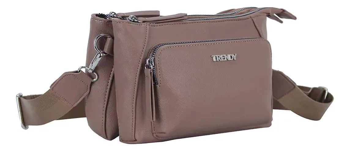 Mochila moderna, acabamento elegante e prático, leve e confortável, acabamento de hardware, cor de níquel, alça de ombro cáqui, design de tecido liso cáqui