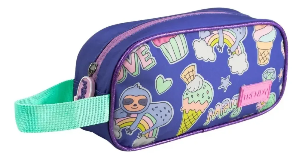 Cartuchos escolares modernos para meninas, meninas, crianças, cor reforçada, sorvete roxo