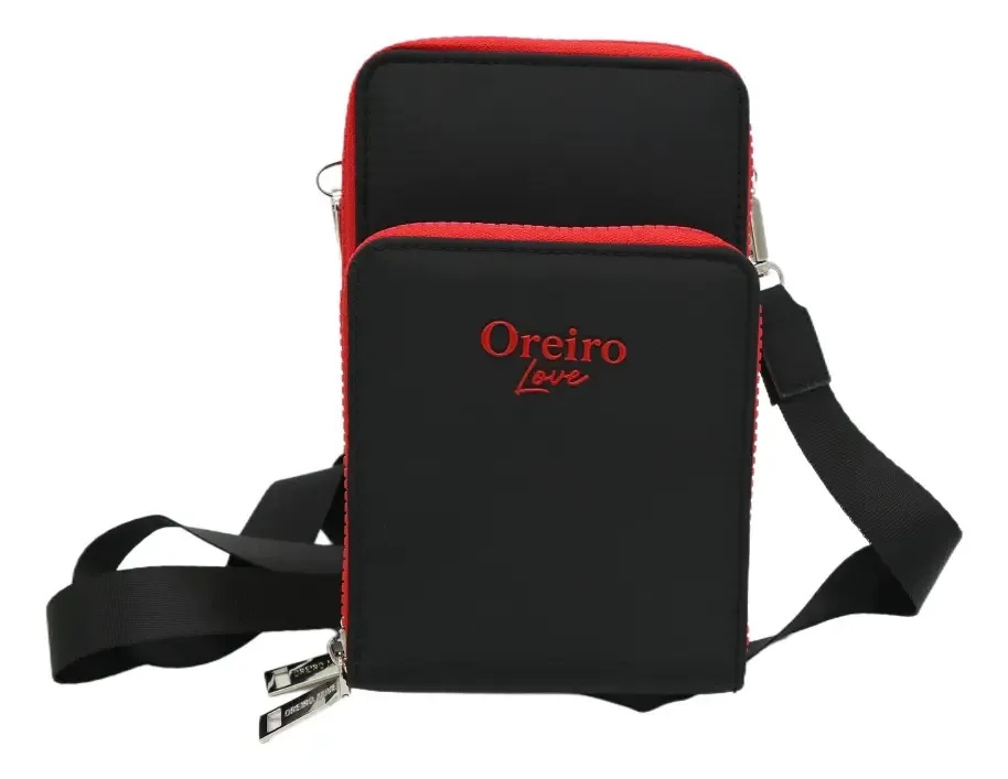 Bolsa de ombro Las Oreiro Bolsa de ombro de nylon cor preta