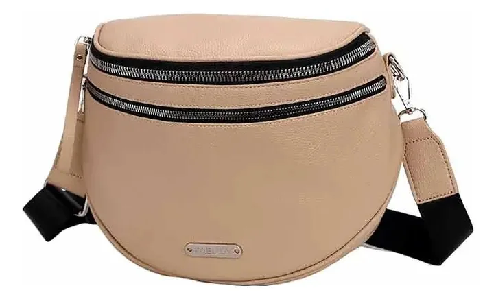 Bolsa de ombro urbana de couro PU feminina moderna com acabamento reforçado em aço inoxidável, alça de ombro cáqui, alça de ombro preta, design de tecido liso