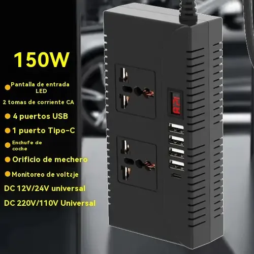Conversor de energia portátil Inversor de energia automático de 12v/24V a 110v/220v para componentes eletrônicos de automóveis com corrente automática