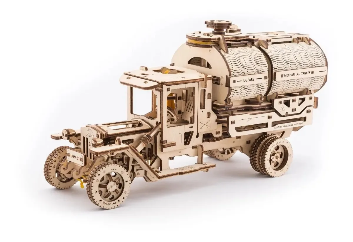 Quebra-cabeças de caminhão-tanque de madeira 3D Ugears