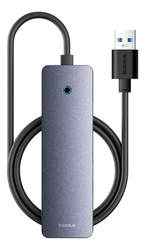 Hub Baseus 4 em 1 Usb-a 100cm 4x Usb 3.0 + Usb-c Pd Cor Cinza Escuro