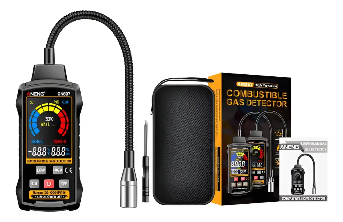 Detector de gás combustível Aneng Gn807 50-10000ppm cor preta