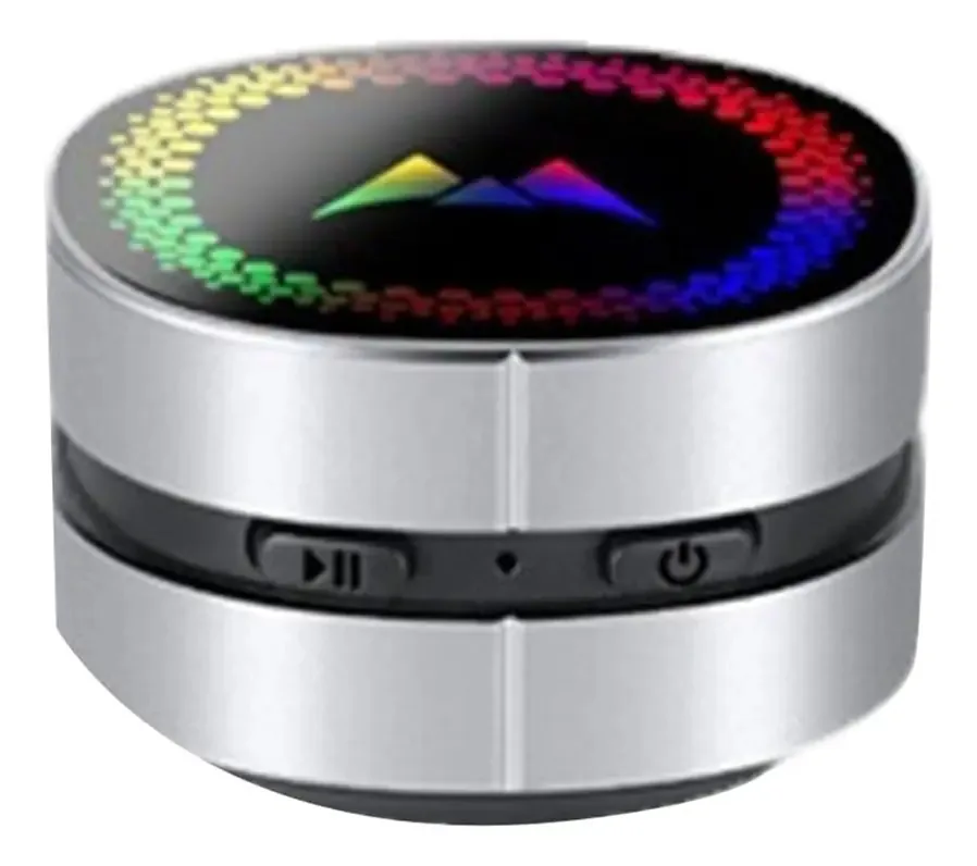 Yahewer Alto-falante de Condução Óssea Tws Mini Som Estéreo Sem Fio Luz LED Colorida Alto-falante de Condução Óssea-prata