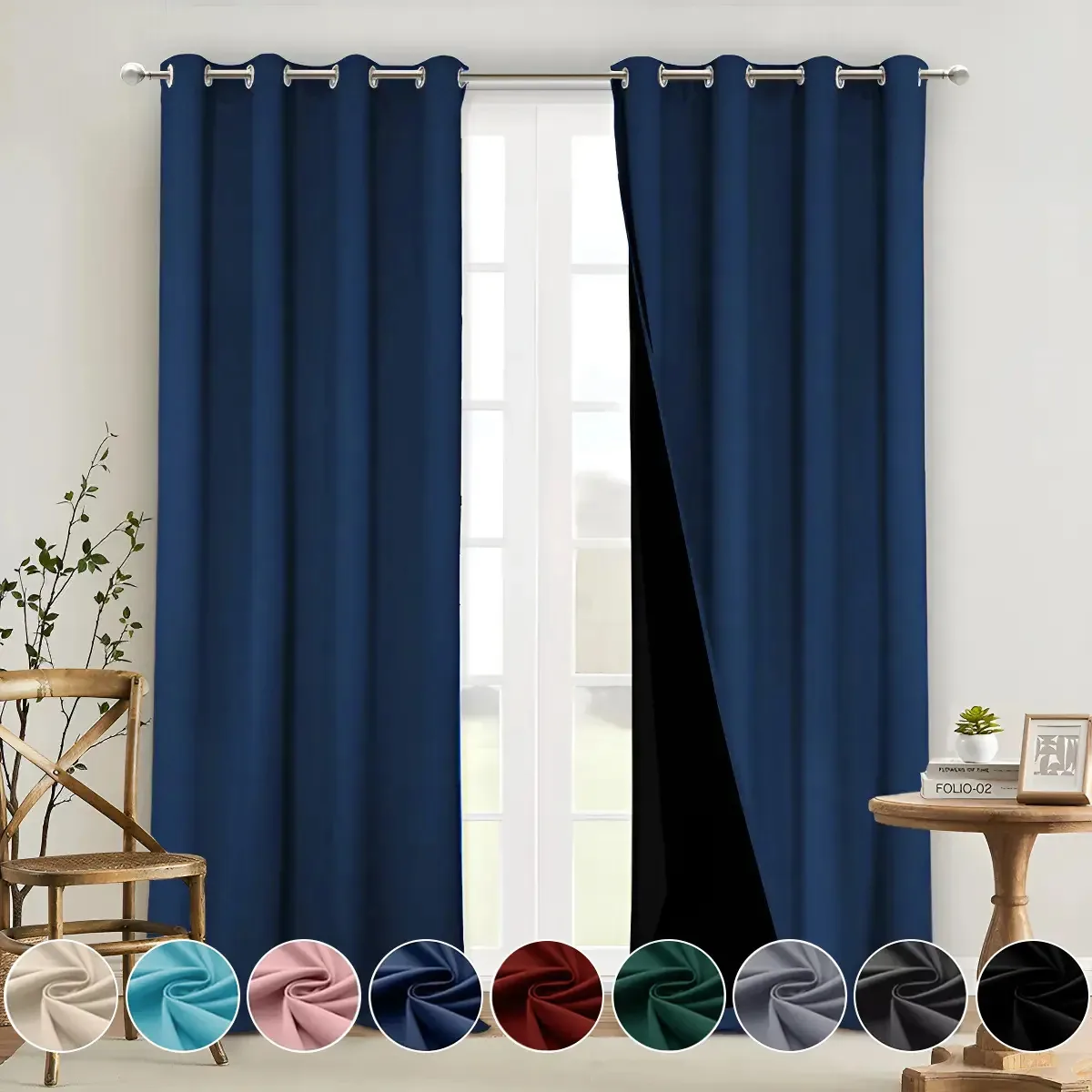 Lumin Cortina Blackout Cor Azul Marinho