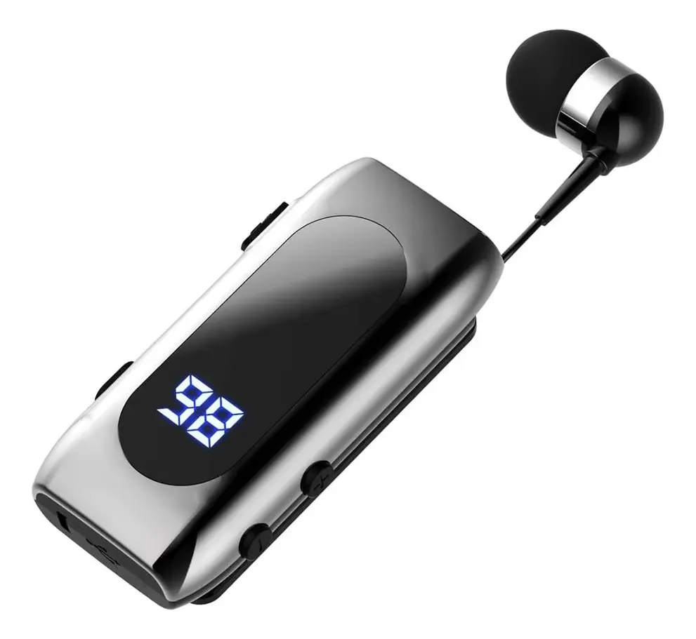 Sgnsvj K55 Headset Lavalier Retrátil Bt5.2 Lembrete de Chamada Vibração Movimento Clipe Controlador de Fone Pk F920 Prata