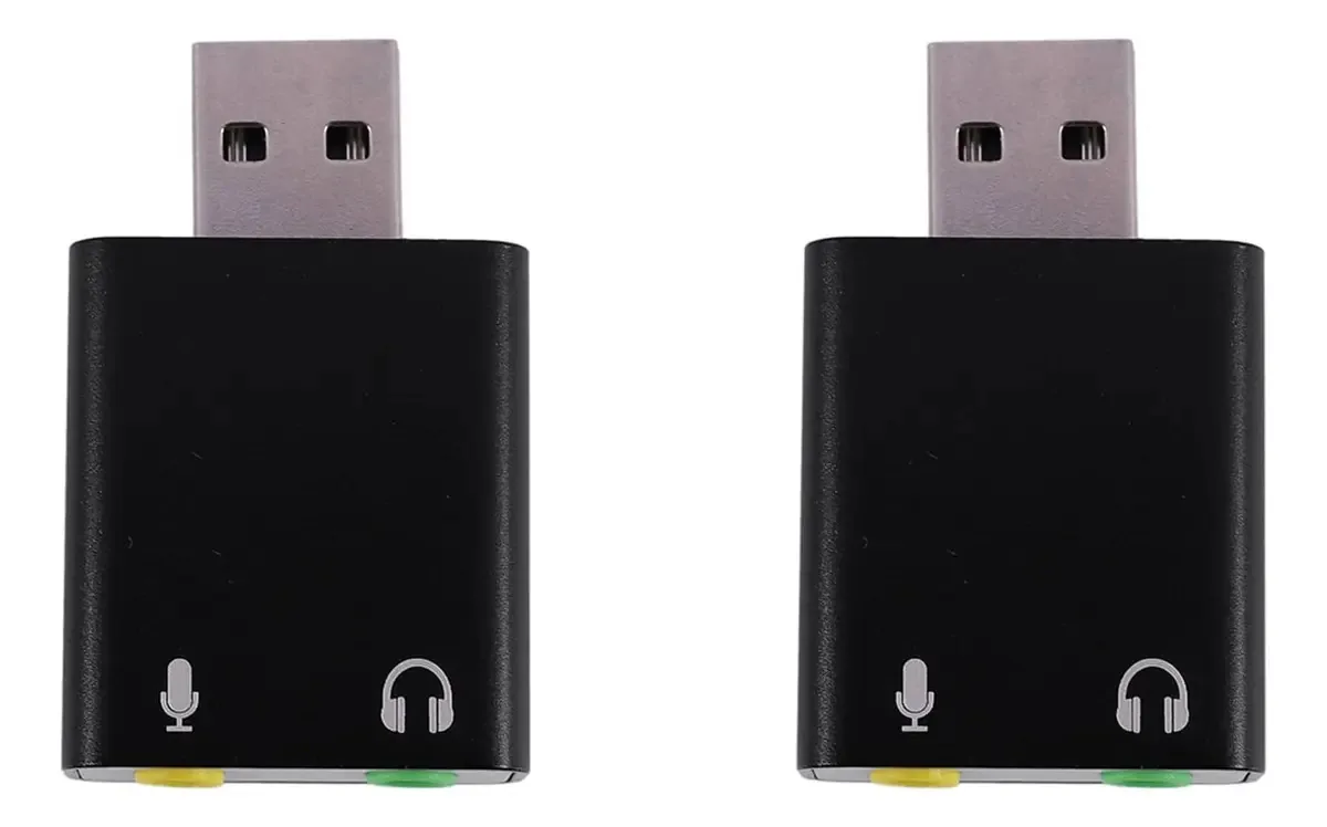 Nuhikap 2 Placas de Som USB de Liga de Alumínio, Placa de Som Externa USB 7.1, Placa de Som Analógica
