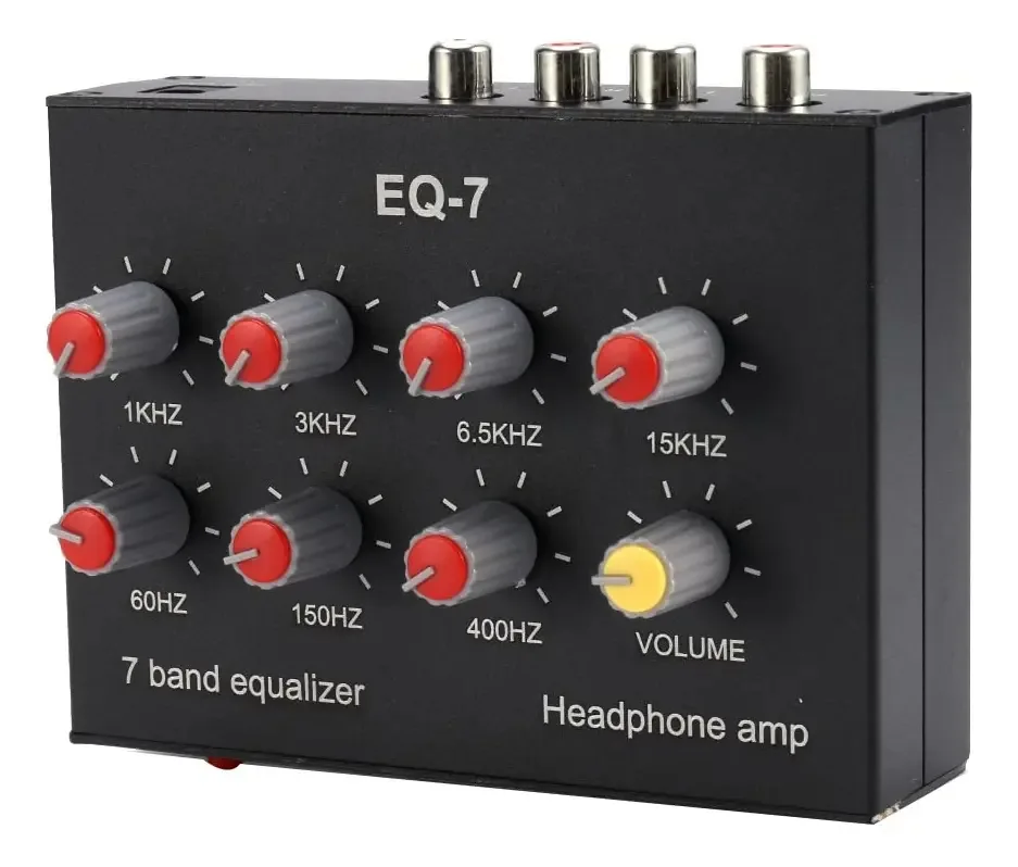 Tesrgre Eq-7 Amplificador De Áudio Para Fones Equalizador Eq De 7 Bandas Equalizador Digital De Som De 2 Canais