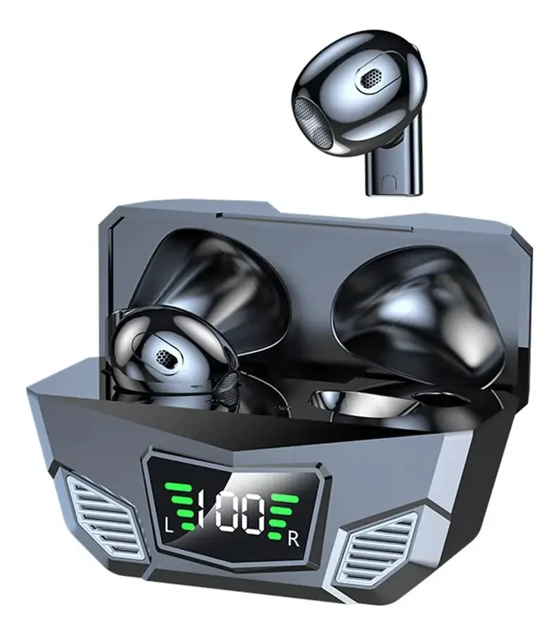 Fones de ouvido Bluetooth Bixuej M33 Mini fones de ouvido para jogos Fones de ouvido Bluetooth 5.1 Fones de ouvido sem fio com cancelamento de ruído pretos