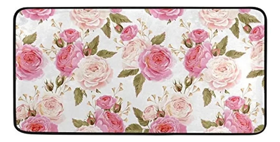 Tapete de cozinha antifadiga Agona Spring Pink Rose Flower