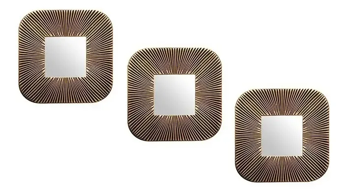 Espelhos decorativos quadrados X 3 para pendurar (ep26159) Moldura de cobre