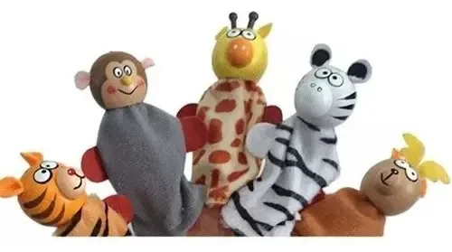 Conjunto de dedos de animais com 5 fantoches da selva 330