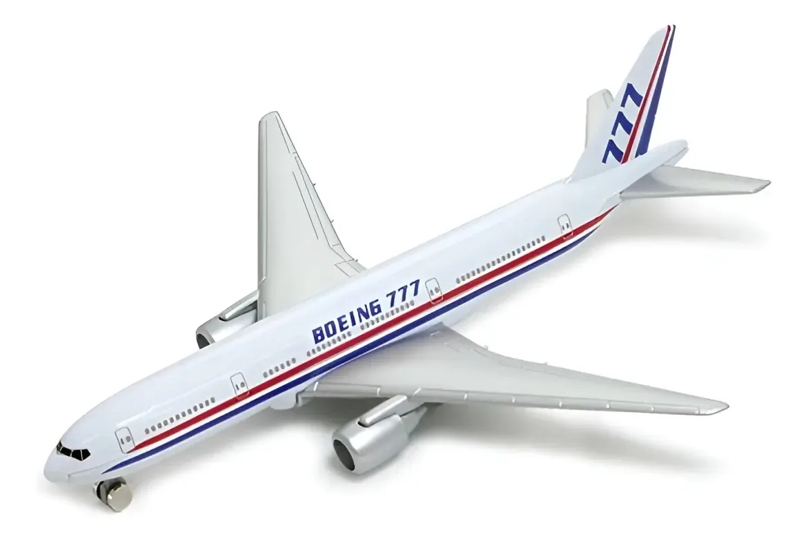 Avião Boeing 777 em escala branca